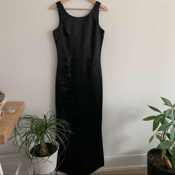 Vintage Dresses & Skirts - Vintage-Black Formal Dress-Double Slit